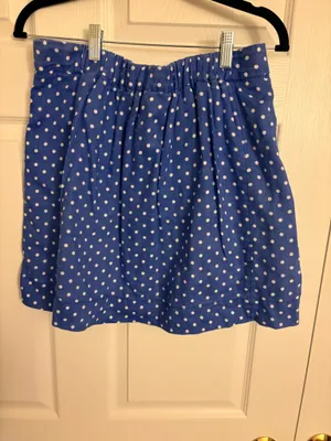 J.Crew Skirt Mini Blue Polka White Dot 6 thumbnail 4