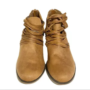 Time and Tru Size 7.5 Memory Foam Brown Woven Ankle Booties‎ thumbnail 2