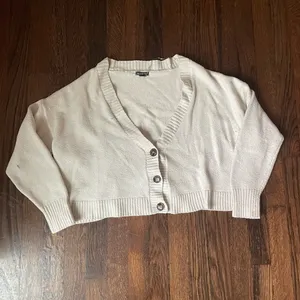 Wild fable cropped white sweater thumbnail 1