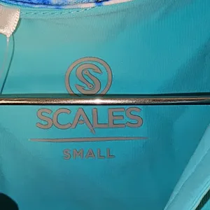 NWT Scales Womens‎ Aqua Blie Sleeveless Polo Golf Shirt Small thumbnail 4