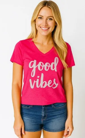 Total Girl Pink Crop Top Short Sleeve Size 7/8 thumbnail 1