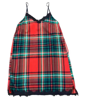 Aerie Plaid Lace Trim Nightgown Chemise Sleepwear Coquette Tartan Cottagecore thumbnail 1