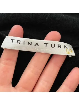 Trina Turk Off The Shoulder Sweater Black Size Small ? Luxury Minimalist Neutral thumbnail 2