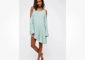 Free People Clear Skies Asymmetrical Cold Shoulder Tunic Dress thumbnail 4