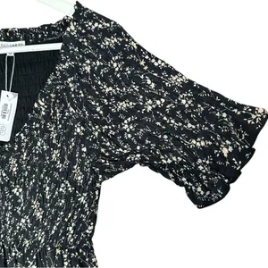 Baltic Born Lotta Black Floral Smocked Dress XS thumbnail 8