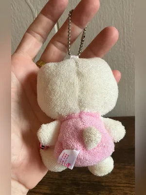 Rare Vintage Y2K Sanrio 2005 Hello Kitty Pink Towel Material Plush Bag Charm thumbnail 2