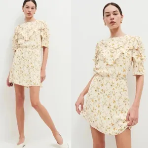 Reformation Malachi Dress Mini Ruffle Mini Dress Size 6 thumbnail 2
