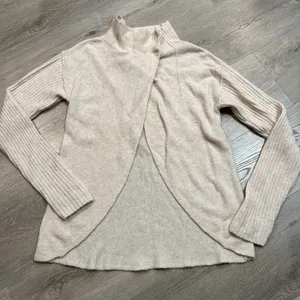 Free People Women's Cascade Cardigan Long Sleeve Solid Sweater Ivory Medium‎ M thumbnail 1