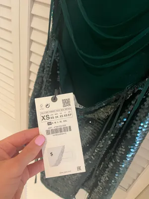 NWT Zara Green Sequin Mini Slip Dress thumbnail 9