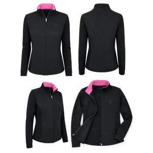 Lauren Ralph Lauren Quilted Zip Jacket Black Pink Trim Small thumbnail 4