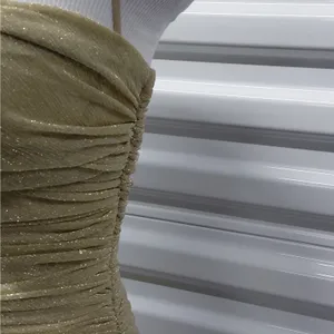 House of CB Ella Ruched Organza Mini Dress Sz Small Gold Cocktail Party Wedding thumbnail 9