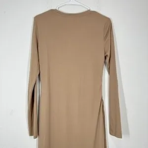 Vero Moda Phine Long Sleeve Rib Jersey Dress Light Brown‎ Comfort Casual Travel thumbnail 10