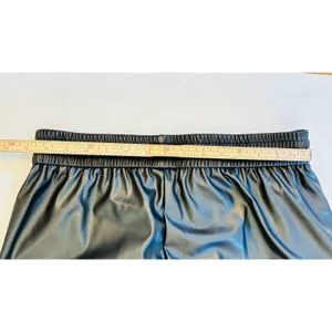 Black Retro Y2K style Pleather women’s cargo joggers biker pants size Medium thumbnail 5