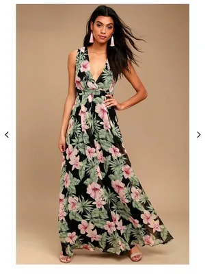 LULUS Sexy Chic Elegant Floral Prom Wedding Tiered Ruffles Chic Maxi Dress thumbnail 5