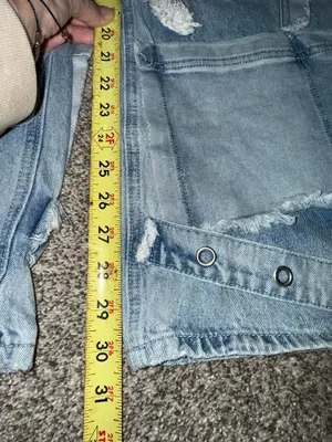 Akira Patchwork Wide Leg Jeans Size 11(W29) Blue Distressed Denim thumbnail 5