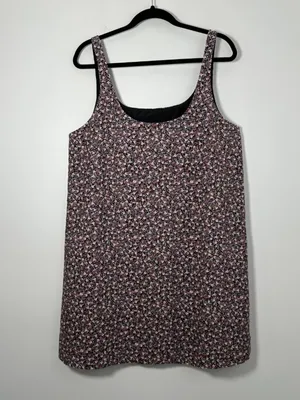 NEW H&M Women’s Large Floral Corduroy Cotton Pull On Tank Shift Mini Boho Folk thumbnail 3