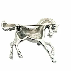 Vintage Monet Silver Tone Prancing Horse Equestrian Brooch thumbnail 6
