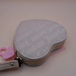 Juicy Couture Call It A Classic‎ Heart ZA Coin Purse Sandstone Logo Wristlet NEW thumbnail 2