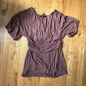 Banana Republic Peplum Tube Top XL Brown Modal Stretch Strapless Shirt y2k thumbnail 4