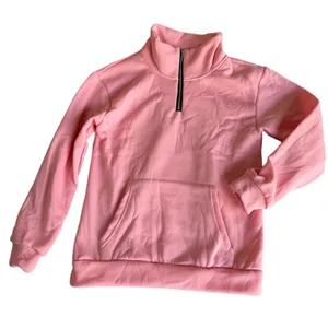 Women's Pink 1/4 Zip High Neck Sweatshirt Size Medium #260635 thumbnail 1