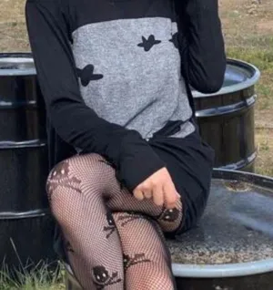 Skull Halloween Mesh Fishnet Tights New thumbnail 5