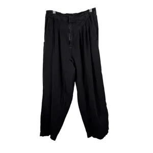 Free People Lotta Love Cotton Trousers Black Pleated Relaxed Boho Womens 2 thumbnail 2