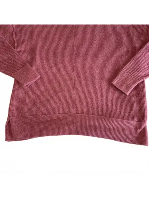 Aerie Cozy Ribbed Knit Crewneck Sweater RN: 54485 In Mauve, Woman’s Size Small thumbnail 4