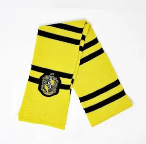 Hot Topic [Harry Potter] Wizarding World Hufflepuff Yellow Striped Scarf Hogwarts Cosplay thumbnail 1