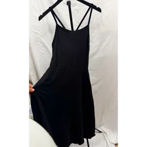 PACT Women's Black Fit & Flare Midi Dress Made With Organic Cotton thumbnail 3