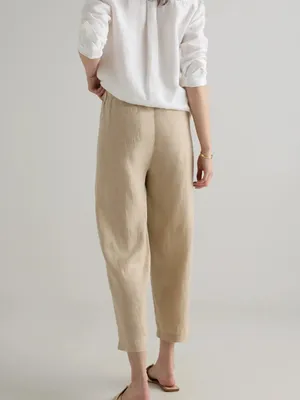 Quince 100% Linen Relaxed Pants in Beige Size XS thumbnail 7