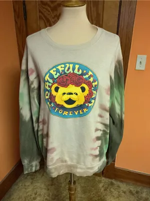 Grateful Dead Grateful Forever Dancing Bear Tie Dye Sweatshirt Large thumbnail 6