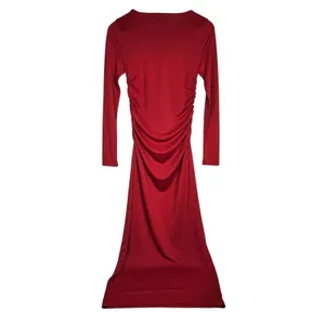 J. Crew Long-sleeve dress‎ in jersey crepe Berry Sangria XS NWT Ruched Midi thumbnail 2