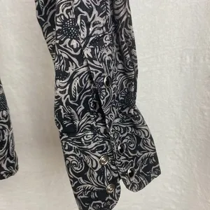 Cowgirl Hardware Black & Gray Pearl Snap Long Sleeve Cowgirl Western Top S thumbnail 4
