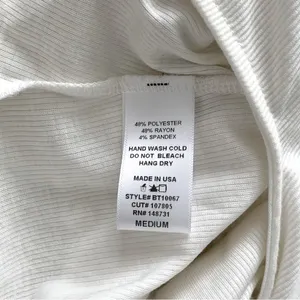 NWT• Los Angeles • White Ribbed Crop Top • Sz M thumbnail 4