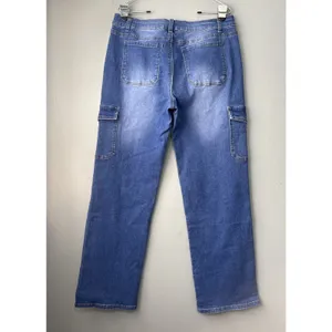 Flamingals Cargo Jeans Women Size XL Blue Denim Streetwear Straight Leg 90s Vibe thumbnail 4