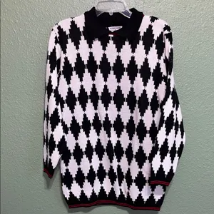 Vintage 90s Argyle Pullover Sweater Unisex Minimalist Classic winter cottagecore thumbnail 2