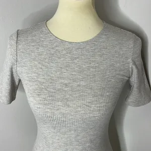 Reformation Jeans Gray Ribbed Mini Dress Shirt Dress Kendy Knit Dress‎ thumbnail 6
