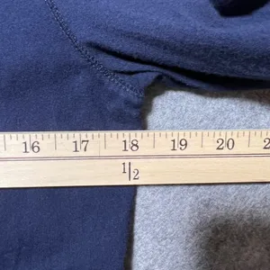 Lauren Ralph Lauren Navy Blue V-Neck Long Sleeve Cotton Top RL Monogram Size M thumbnail 4