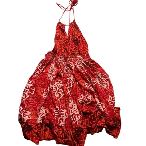 👗 Free People Red Beach‎ Day Mini Dress Small Halter Backless Boho Festival 👗 thumbnail 5