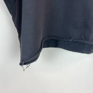 American Eagle Cropped Sweatshirt Women XL Charcoal Black Roll Hem Crop Crewneck thumbnail 4