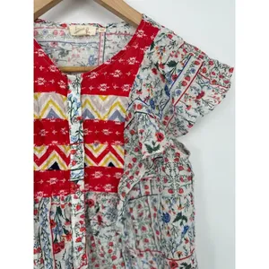 Anthropologie‎ Let Me Be Bandana Button Down Top Womens 6 Patchwork Hippie Boho thumbnail 3