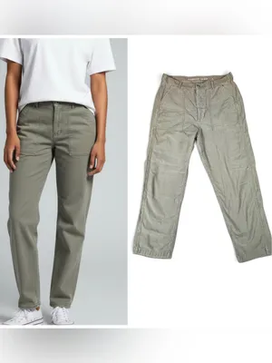 American Eagle Women 14 Olive Green Utility Cargo Pants High Rise Button Fly thumbnail 2