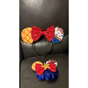 Toy Story inspired Woody Jessie red bow Ears headband and matching scrunchie set thumbnail 3