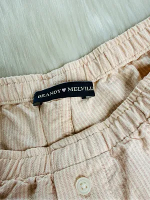 Brandy Melville Pink and White Striped Keira PJ Boxer Shorts thumbnail 3