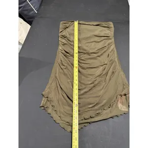 NWT Cider Strapless Ruched Olive Green Mini Dress Women's‎ Size L thumbnail 5