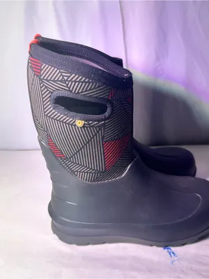 Bogs Kids Black & Red Geometric Mid-Calf Rain Boots thumbnail 5