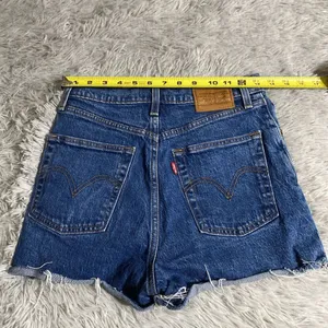Levi's Ribcage Shorts Womens 27 Blue High Waist Button Fly Denim Spring Summer thumbnail 6