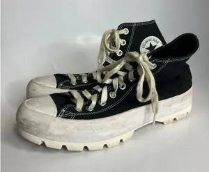 Converse Lugged High Top Sneakers Womens 10‎ Black Good Platform Canvas Lug Sole thumbnail 1