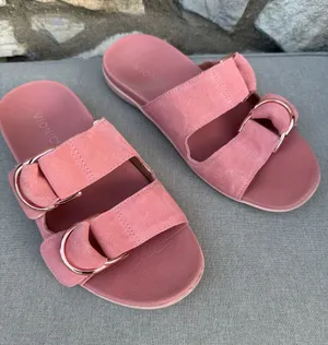 Vionic "Corelee" Pink Suede Slide Sandals size 6.5 wide thumbnail 1