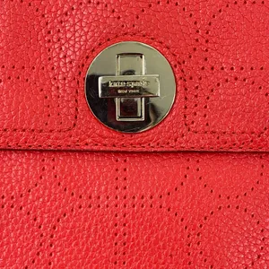 Kate Spade York Street Noel Double Vanessa Red Leather Shoulder Handbag OS thumbnail 8